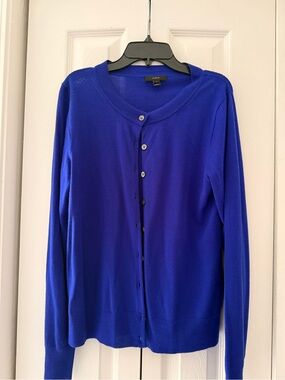 J. Crew Women's Blue Cardigan Merino Wool
